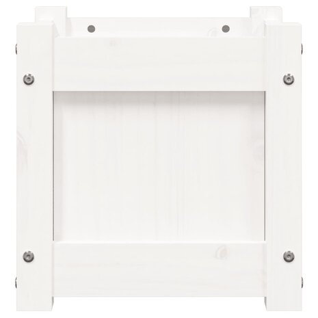 Plantenbak 31x31x31 cm massief grenenhout wit 5
