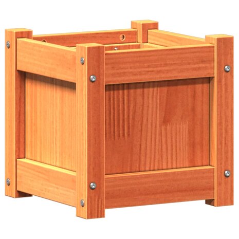 Plantenbak 31x31x31 cm massief grenenhout wasbruin 7