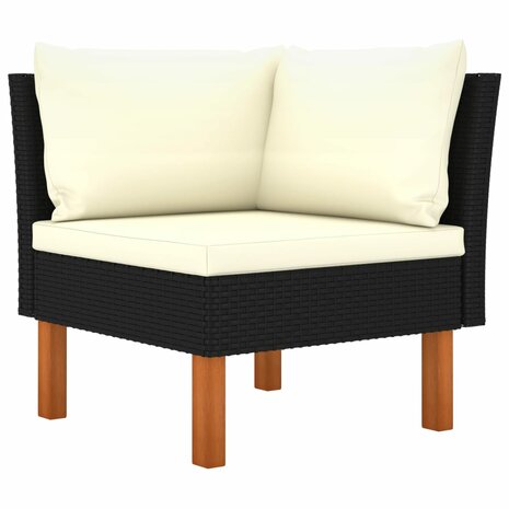 3-delige Loungeset poly rattan en massief eucalyptushout 4