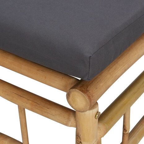 2-delige Loungeset met kussens bamboe donkergrijs 7