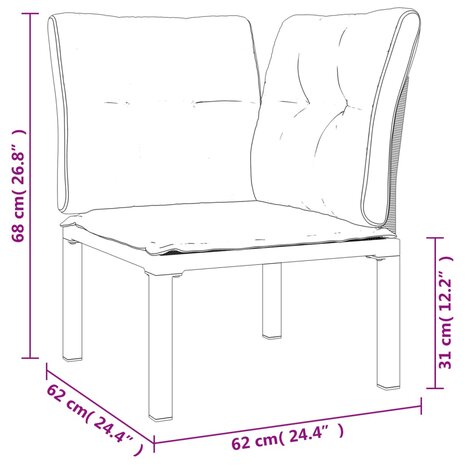 3-delige Loungeset met kussens poly rattan zwart en grijs 9