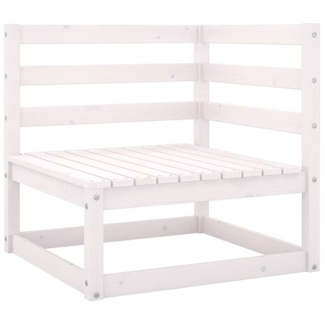 2-delige Loungeset met kussens massief grenenhout wit 2