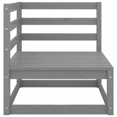 2-delige Loungeset met kussens massief grenenhout grijs 3