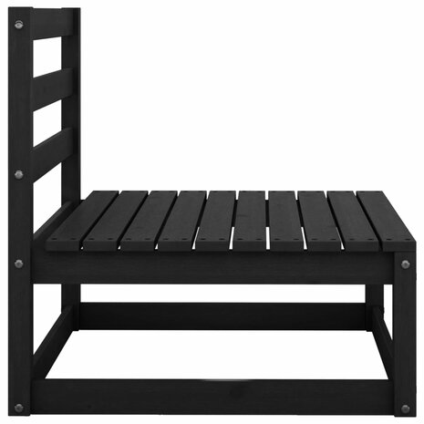 2-delige Loungeset met kussens massief grenenhout zwart 4