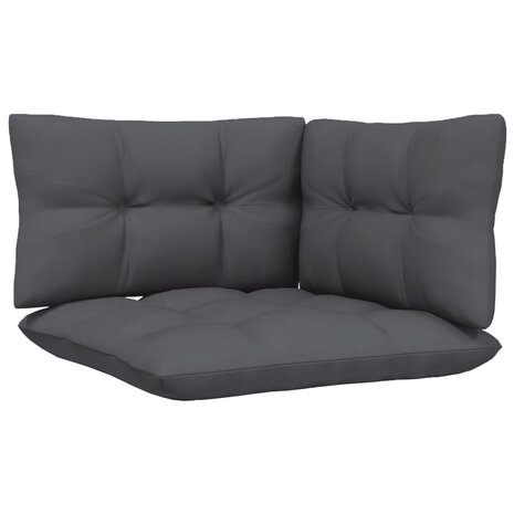 3-delige Loungeset met kussens massief grenenhout grijs 9