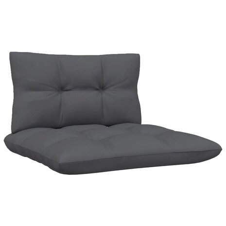 3-delige Loungeset met kussens massief grenenhout grijs 9