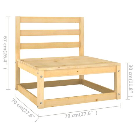 2-delige Loungeset met kussens massief grenenhout 5