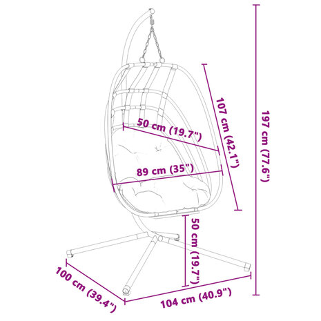 Hangstoel met standaard staal antracietkleurig 8