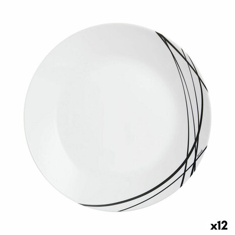 Dinerbord Arcopal Domitille Negro Tweekleurig Glas 25 cm (12 Stuks) 1