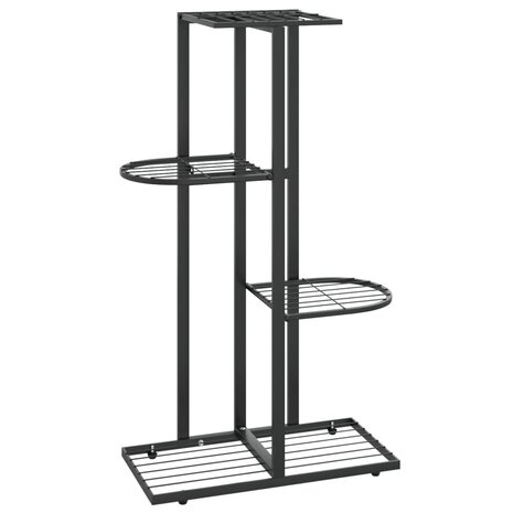 Bloemenstandaard met 4 lagen 43x22x76 cm metaal zwart 2