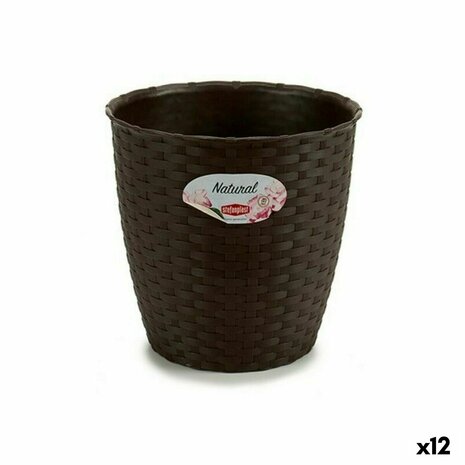 Bloempot Stefanplast Plastic Chocolade 19 x 17,5 x 19 cm (12 Stuks) 1