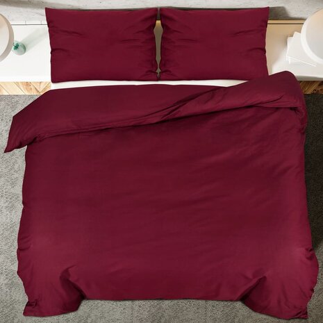 Dekbedovertrekset lichtgewicht 240x220 cm microvezel bordeaux 5