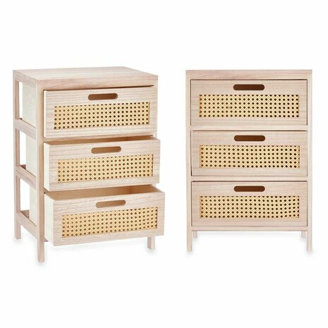 Ladekast GiftDecor Rattan Natuurlijk 40 x 58 x 29 cm 3 lades 3