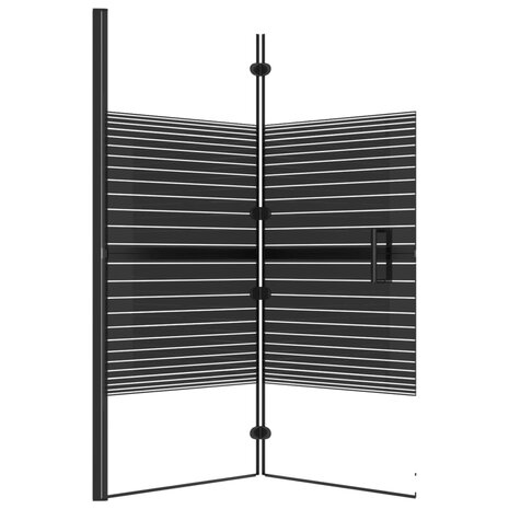 Douchewand inklapbaar 120x140 cm ESG zwart 4