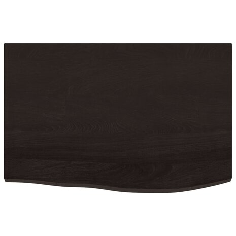 Wastafelblad 60x40x(2-4) cm behandeld massief hout donkerbruin 3