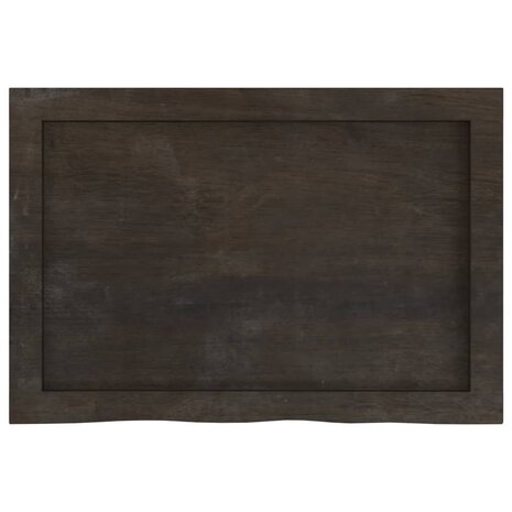 Wastafelblad 60x40x(2-4) cm behandeld massief hout donkerbruin 4