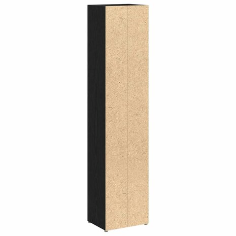 CD-kasten 2 st 21x16x93,5 cm spaanplaat zwart eikenkleurig 7