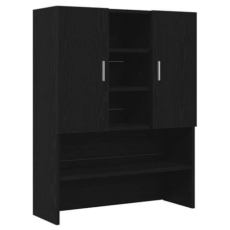 Wasmachinekast 70,5x25,5x90 cm zwart eikenkleurig 2