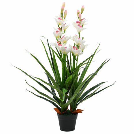 Kunstplant met pot cymbidium orchidee 100 cm groen 1