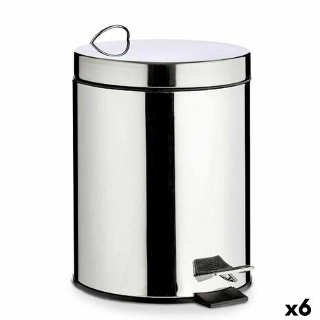 Pedaalemmer Zilverkleurig Roestvrij staal Plastic 3 L (6 Stuks) 1