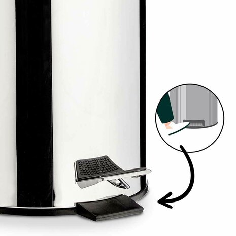 Pedaalemmer Zilverkleurig Roestvrij staal Plastic 3 L (6 Stuks) 4