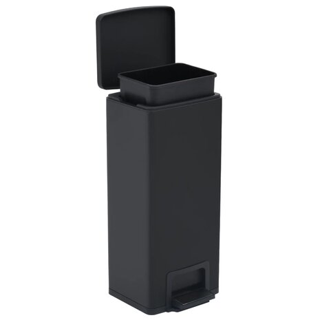 Pedaalemmer met anti-vingerafdruk 30 L RVS zwart 7