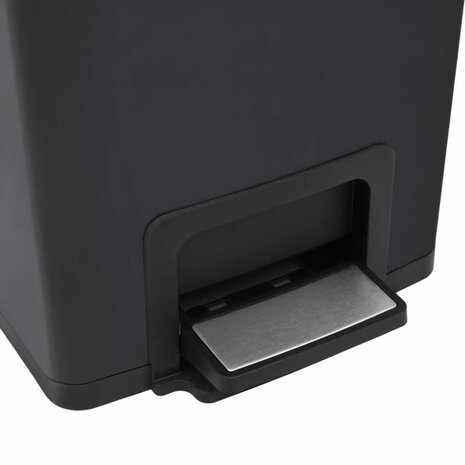 Pedaalemmer met anti-vingerafdruk 30 L RVS zwart 9