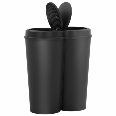 Prullenbak dubbel 50 L zwart 2