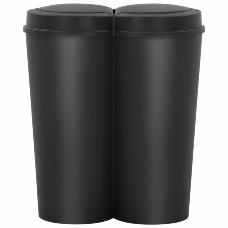 Prullenbak dubbel 50 L zwart 3