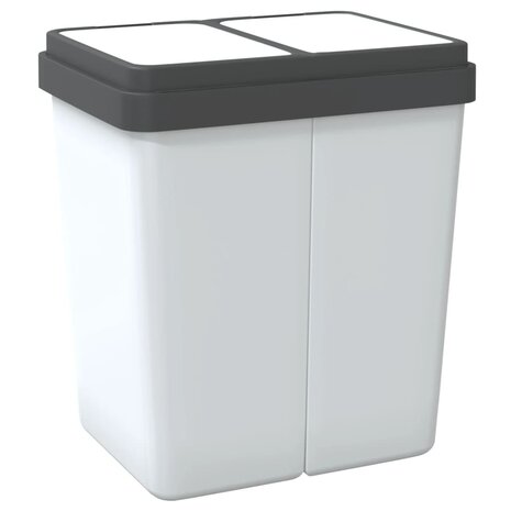 Vuilnisbak dubbel 2x25 L wit 5