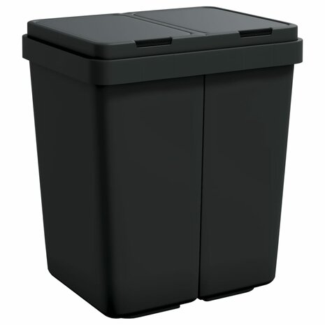 Dubbele vuilnisbak 2x25 L antracietkleurig 2