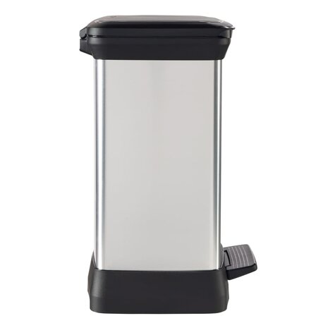 Curver Pedaalemmer Deco rechthoekig 30 L zilverkleurig 5
