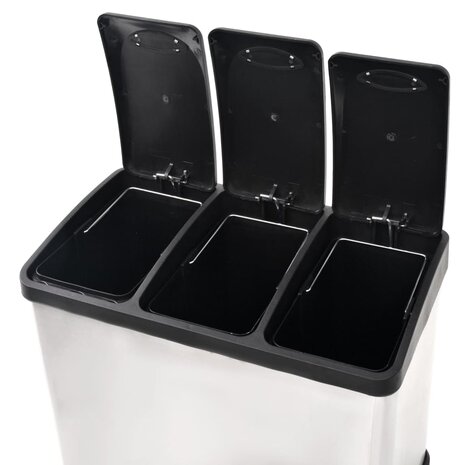 Pedaalemmer voor recycling 24 L roestvrij staal 5