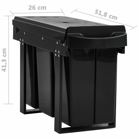 Inbouwprullenbak uittrekbaar soft-close 36 L 7