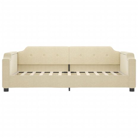 Slaapbank 100x200 cm stof crèmekleurig 3