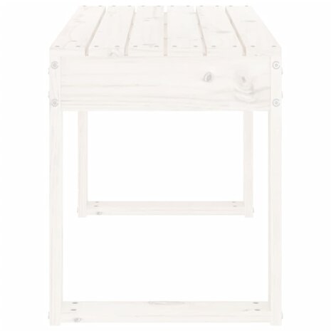 Tuinbank 80x38x45 cm massief grenenhout wit 4