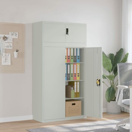 Archiefkast 90x40x180 cm staal lichtgrijs 1
