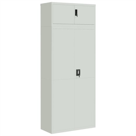 Archiefkast 90x40x220 cm staal lichtgrijs 2