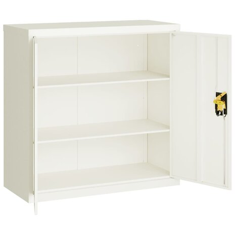 Archiefkast 90x40x90 cm staal wit 4
