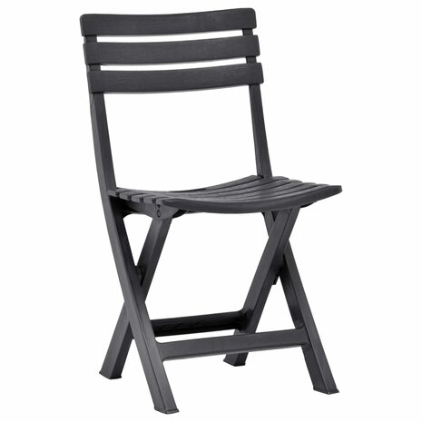 Tuinstoelen inklapbaar 2 st kunststof antraciet 2
