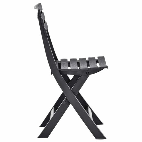 Tuinstoelen inklapbaar 2 st kunststof antraciet 4