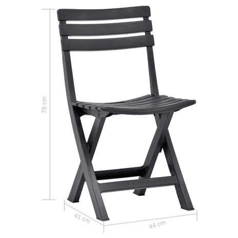 Tuinstoelen inklapbaar 2 st kunststof antraciet 9