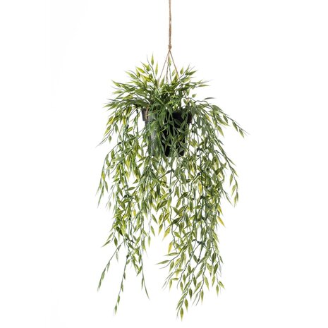 Emerald Kunstplant hangend in pot bamboe 50 cm 2