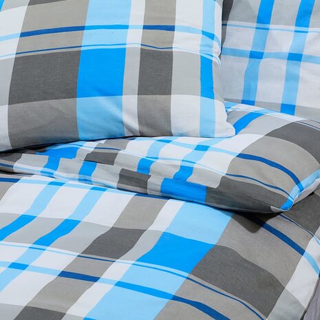Dekbedovertrekset 140x200 cm katoen blauw en grijs 7