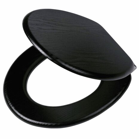 Tiger Soft-close toiletbril Blackwash MDF zwart 252030746 2