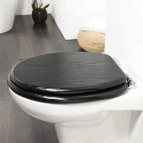 Tiger Soft-close toiletbril Blackwash MDF zwart 252030746 6