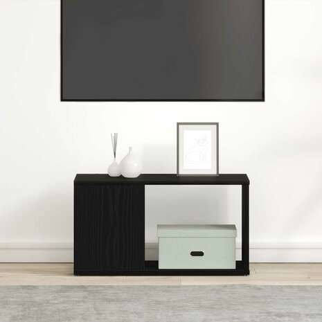 Tv-meubel 60x24x32 cm spaanplaat zwart eikenkleurig 2