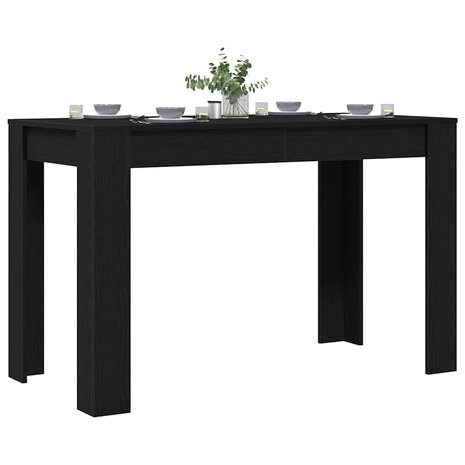 Eettafel 120x60x76 cm spaanplaat zwart eikenkleurig 4