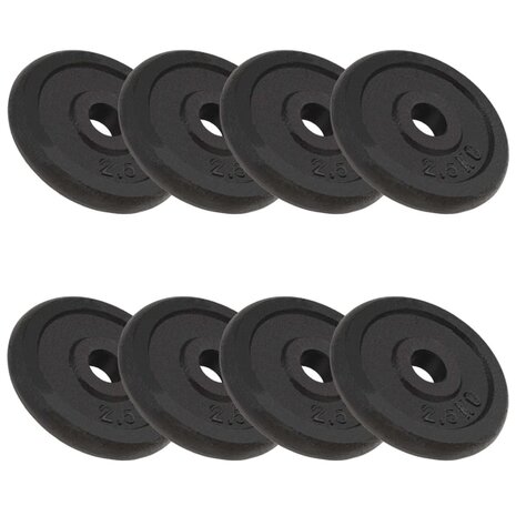 Halterschijven 8 st 8x2,5 kg gietijzer 1