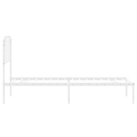 Bedframe met hoofdbord zonder matras metaal wit 75x190 cm 6